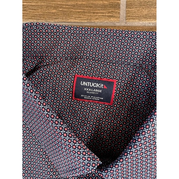 UNTUCKit Other - UNTUCKit Men's Peraldi Relaxed Fit Navy Geometric Stretch Shirt XXXL Performance